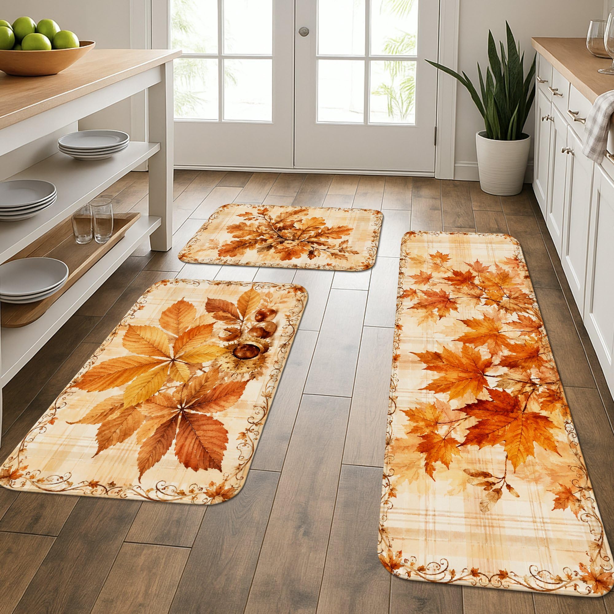 Tapis de cuisine rembourrés lavables lot de 3 confort absolu