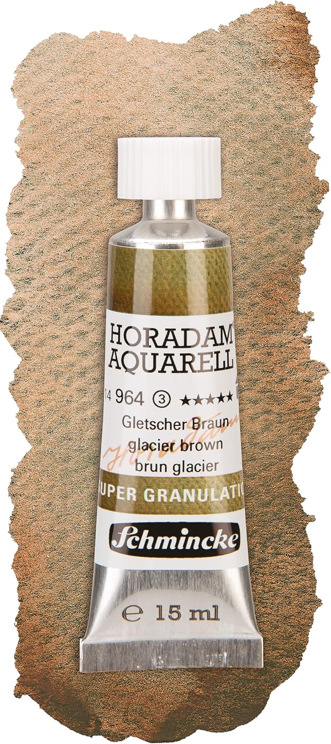 Schmincke - HORADAM® AQUARELL, Super Granulation, 14 964 006 Glacier Brown, 15 ml tube, very strong granulating colors, finest, super granulating watercolors