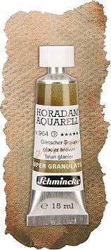 Schmincke - HORADAM AQUARELL, Super Granulation, 14 964 006 Glacier Brown, 15 ml tube, very strong granulating colors, finest, super granulating watercolors