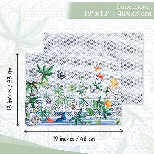 Miniatura 4 de Maison d' Hermine Juego de 4 manteles individuales 100% algodón, lavables, reutilizables, para decoración de cocina, comedor, fiesta, boda,