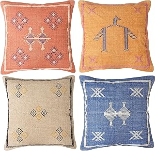 Handwoven Sabra Pillow Cover – Decorative Cotton Cushion Cover for Sofa,...