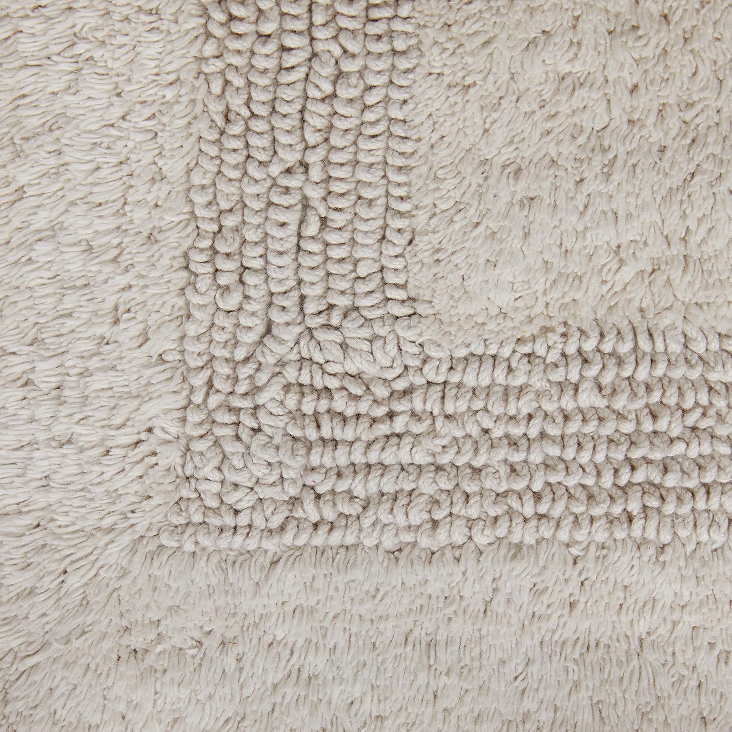 Fabstyles 100% Cotton Luxury Reversible Bath Rug | Ultra Absorbent Machine Washable Mat for Bathrooms/Showers, 16"x24" Linen