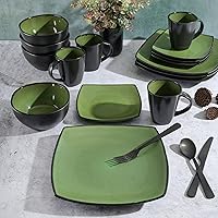 Vista 4 de Gibson Elite Soho Lounge - Juego de vajilla (16 piezas), color verde