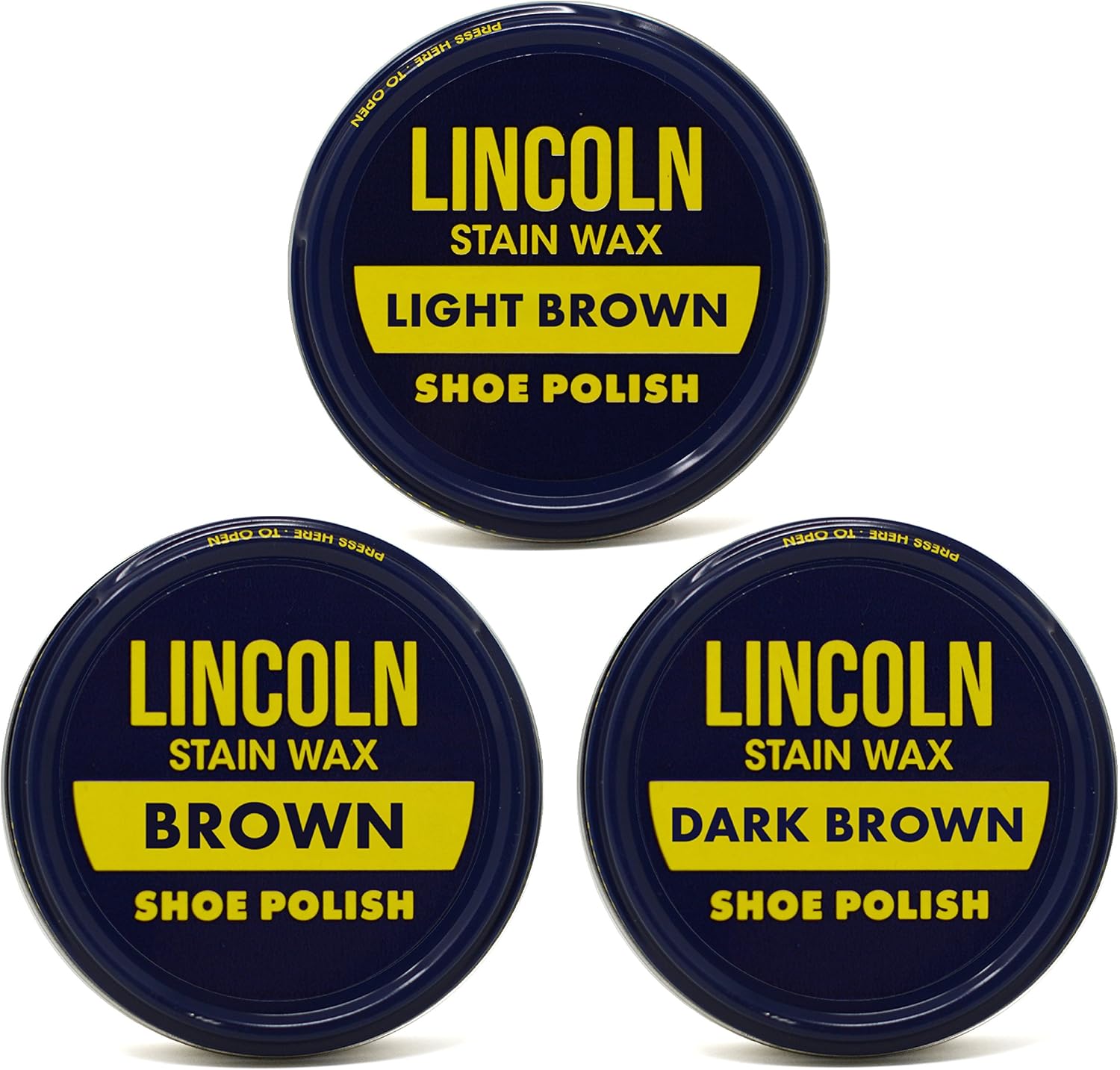Lincoln Stain Wax Shoe Polish Variety Pack of Browns (Light Brown, Brown, Dark Brown)…