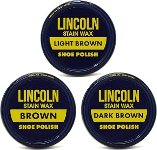 Lincoln Stain Wax Shoe Polish Variety Pack of Browns (Light Brown, Brown, Dark Brown)…