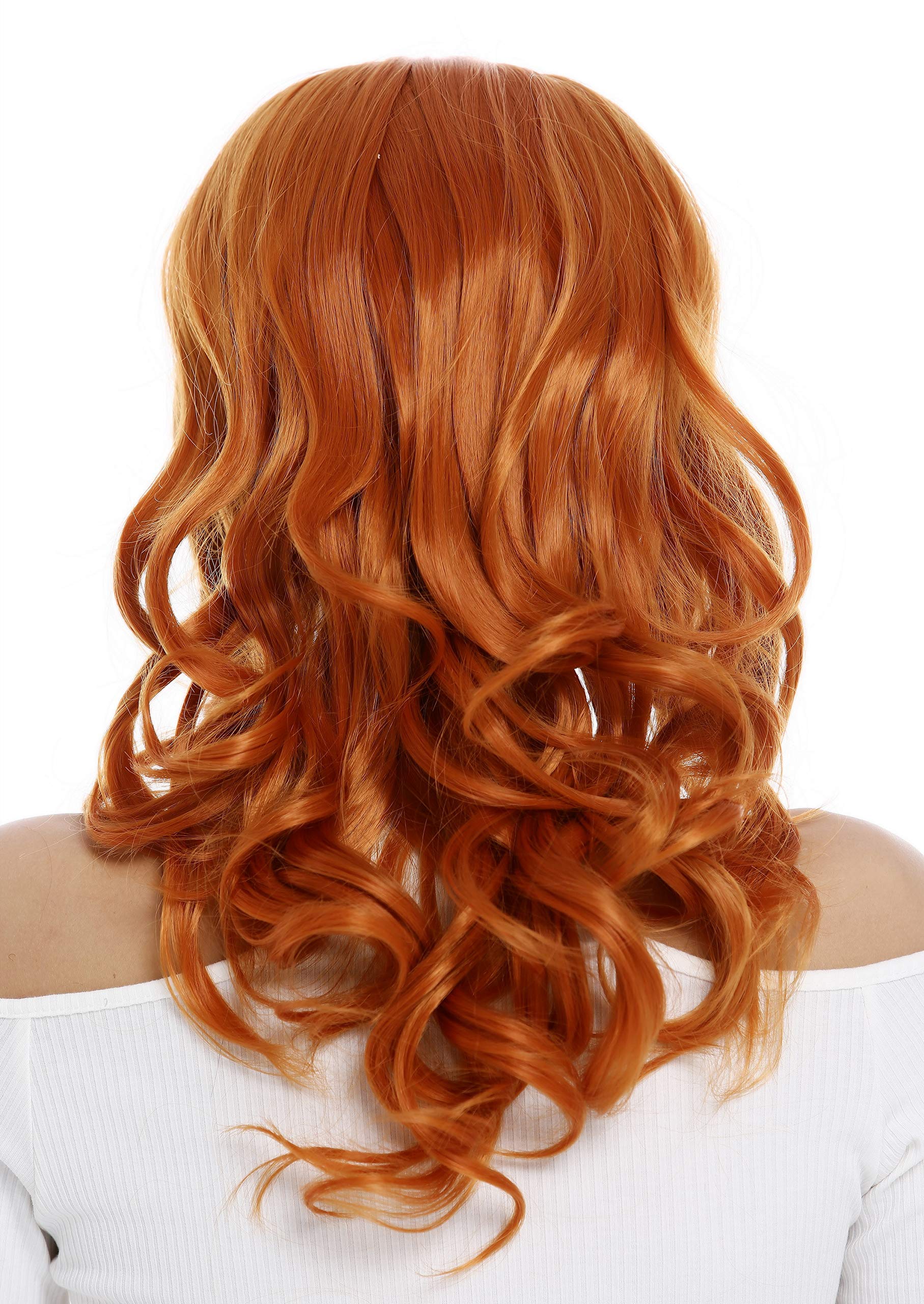 WIG ME UP - 3001-T2735 Lady Wig long wavy to curled curls fringe bangs orange, orange (T2735) - Image 4