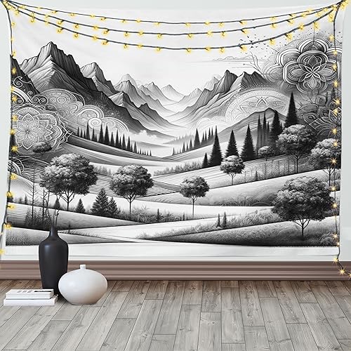 Miniatura 201 de Ambesonne Tapiz indie, estilo moderno de Memphis de los años ochenta, geométrico, abstracto, colorido, diseño de puntos, funky, para colgar en la