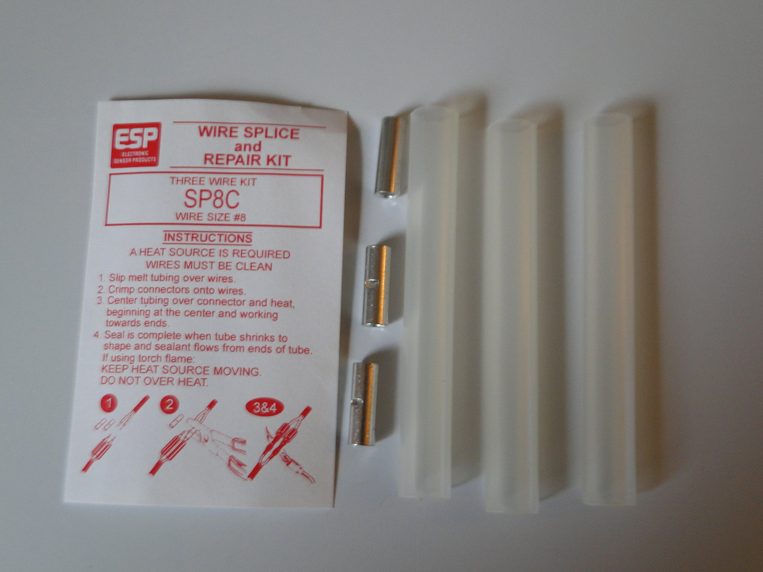 Water Well Pump Wire/Cable SPLICE KIT Heat Shrink Tube 3-pack x4; For wire size #8 UF