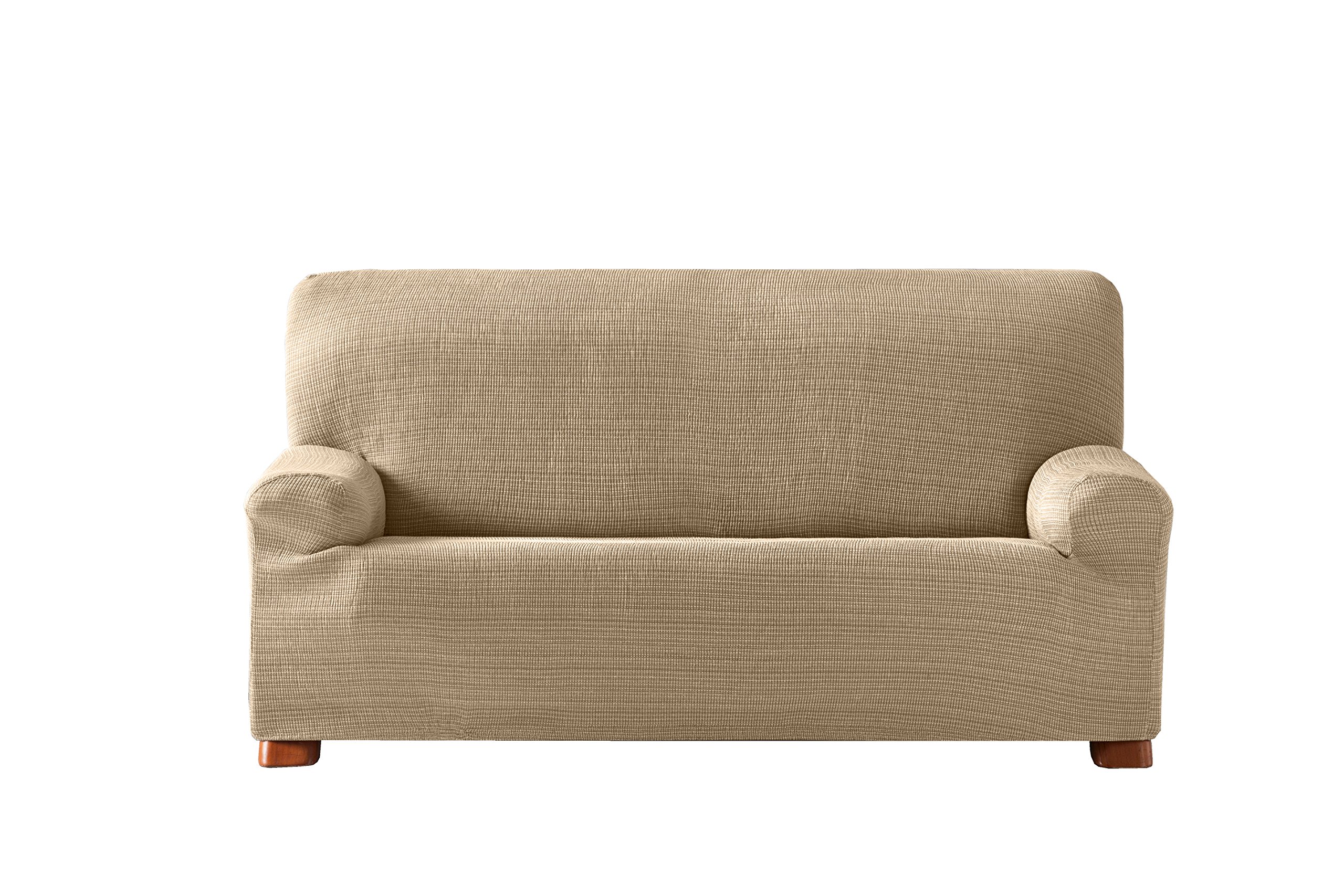 Eysa Aquiles Elastic Sofa Cover 2-Seats, Polyester-Cotton, Beige, 37 x 29 x 7 cm
