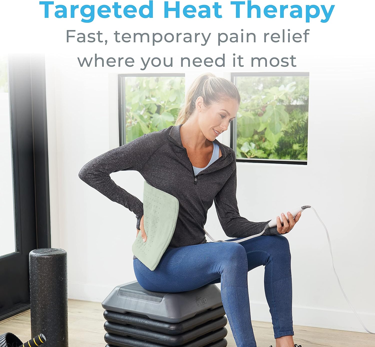 Pure Enrichment PureRelief XL Heating Pad - 12" x 24" Electric Heating Pad for Back Pain & Cramps, 6 Heat Settings, FSA/HSA Eligible, Soft Machine Wash Fabric, Auto-Off & Moist Heat (Zen Green) - Image 2