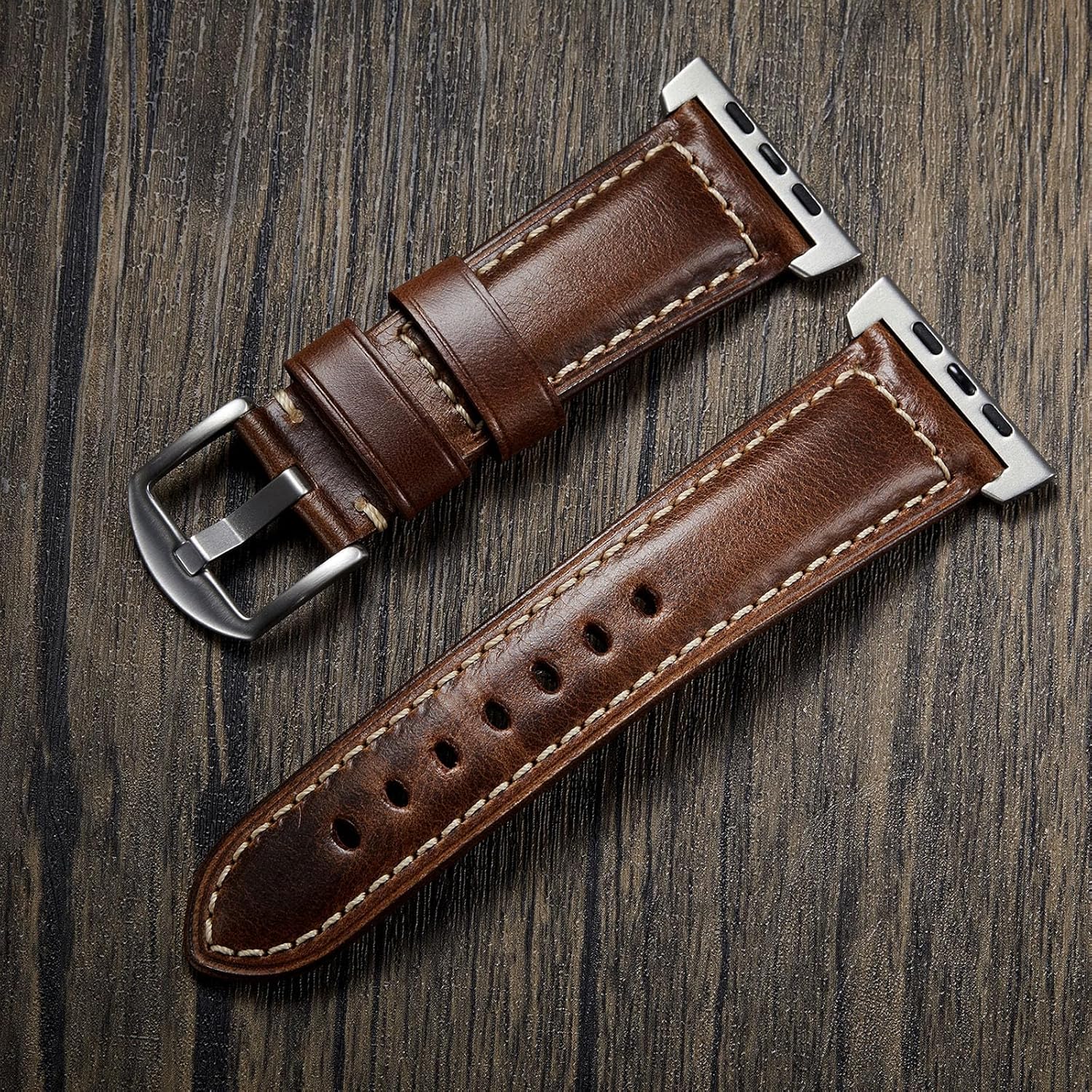 Gitalian Leather Band Compatible with Apple Watch Ultra3/2/1 Band 49mm 46mm 45mm 44mm 42mm for Men, Genuine Leather Replacement Strap for iWatch Series 10 9 8 7 6 5 SE - Image 4