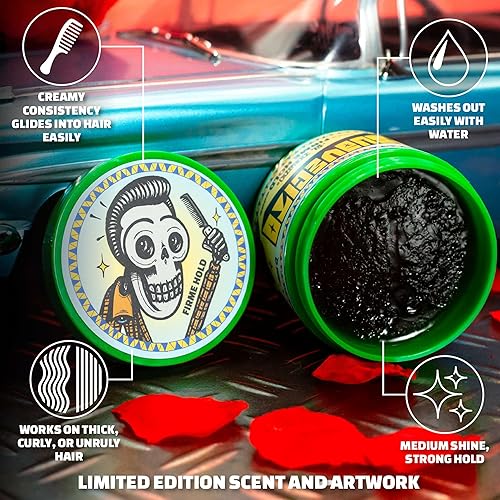 Miniatura 3 de Suavecito Pomade Firme (fuerte), capacidad de 4 onzas, 1 paquete, pomada para hombres, cera a base de agua de brillo medio como gel para el cabello