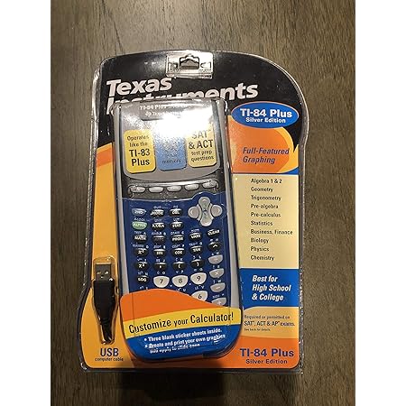 Amazon Com Texas Instruments Ti 84 Plus Silver Edition Graphing Calculator Blue Renewed Electronics