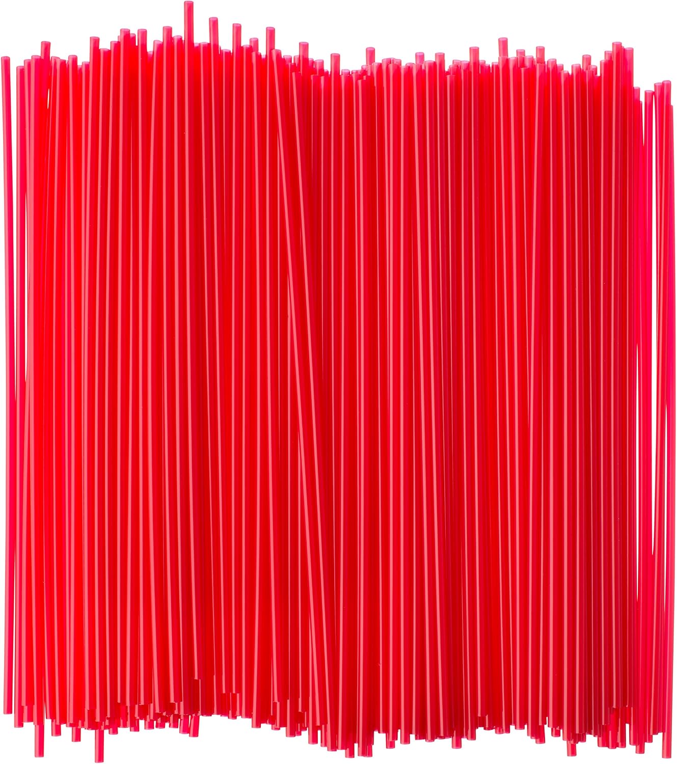Crystalware, Large Plastic Stir Straw, Sip Stirrer, For Coffee and Cocktail, 8 Inches Long, 500/Box, (Red)