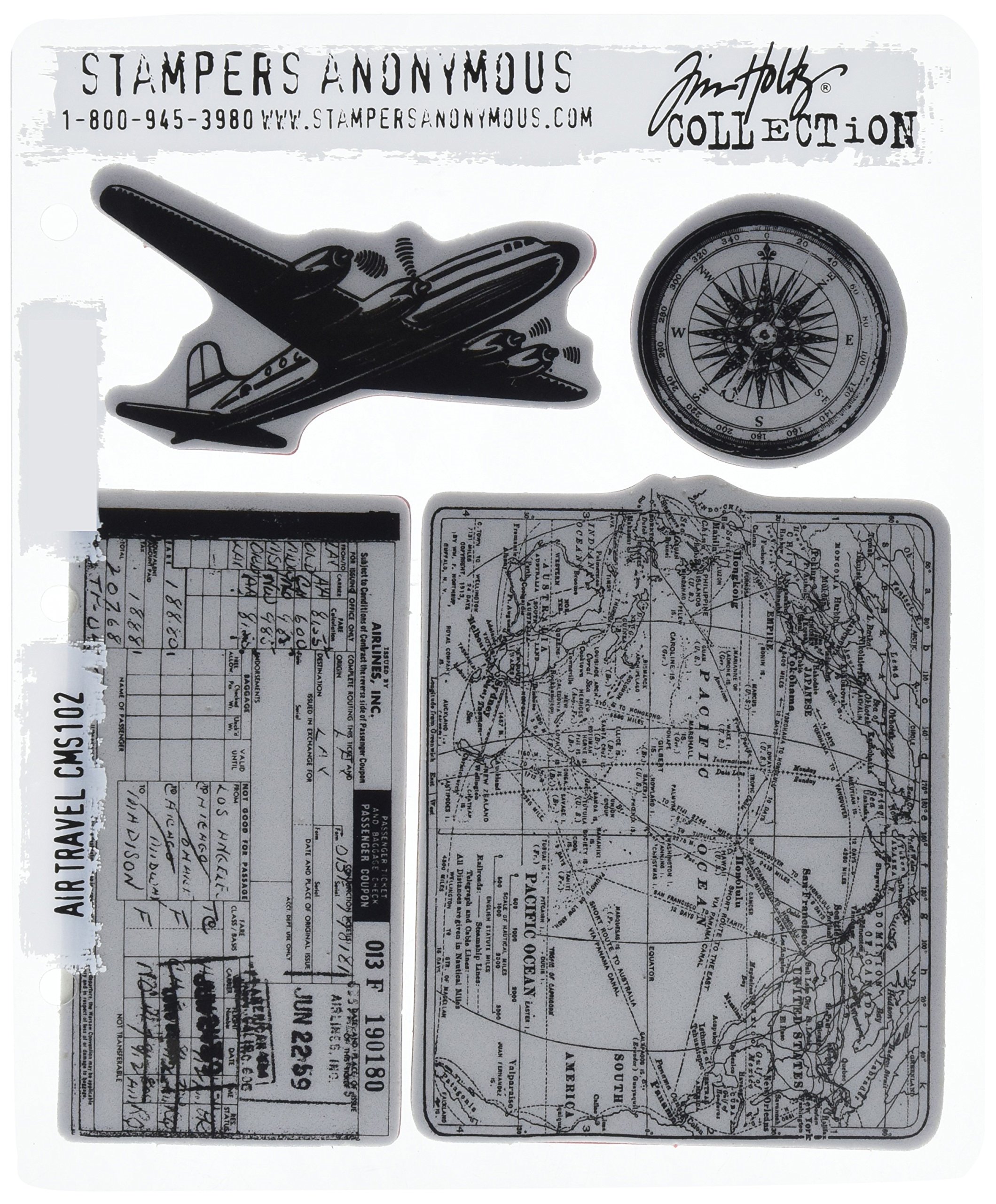 Tampons en Caoutchouc Voyage en Avion Rouge - Tim Holtz