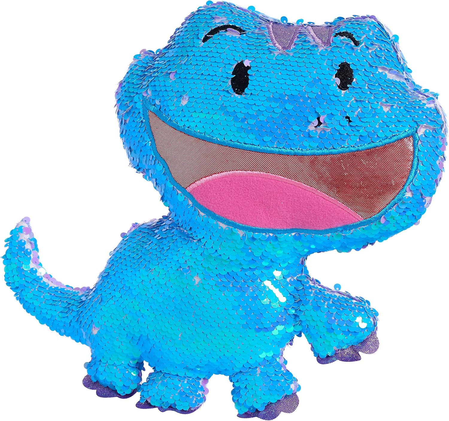 Disney Frozen 2 Reversible Sequins Large Plush Bruni The Fire Spirit, Blue and Purple, Pillow Buddy Toy for Kids