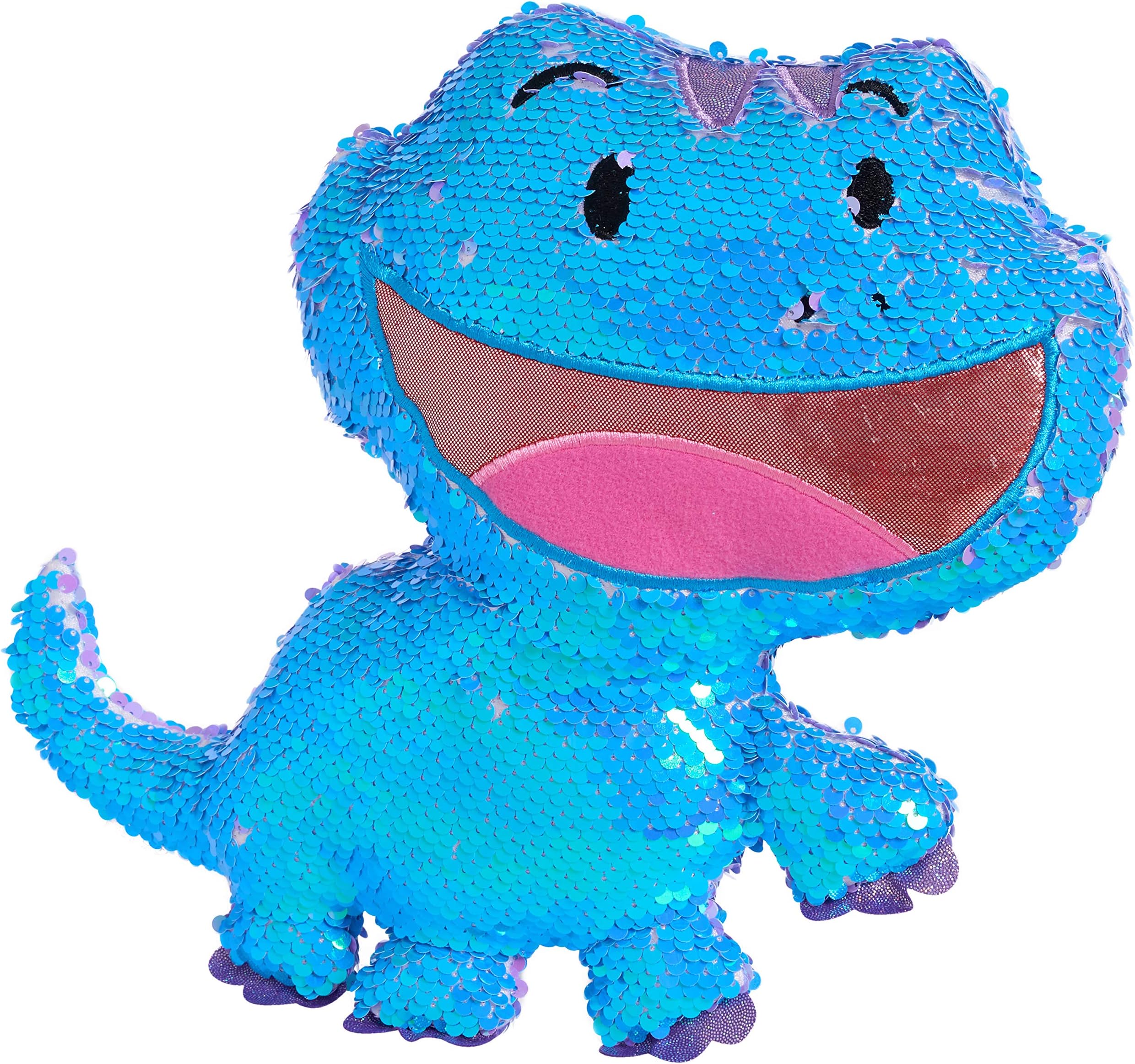Frozen Disney’s 2 Reversible Sequins Large Plush Bruni The Fire Spirit, Blue and Purple, Pillow Buddy Toy for Kids