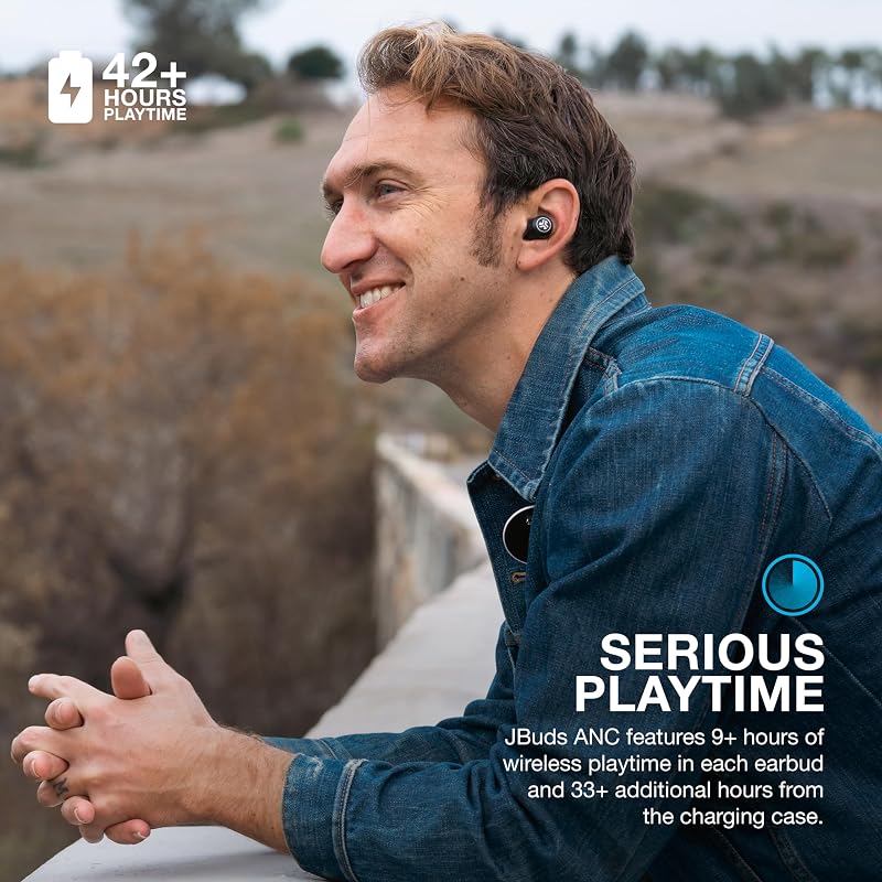 JLab JBuds ANC 3, True Wireless Earbuds, Active Noise Cancelling, Multipoint Connect, Google Fast Pair, Black image 4
