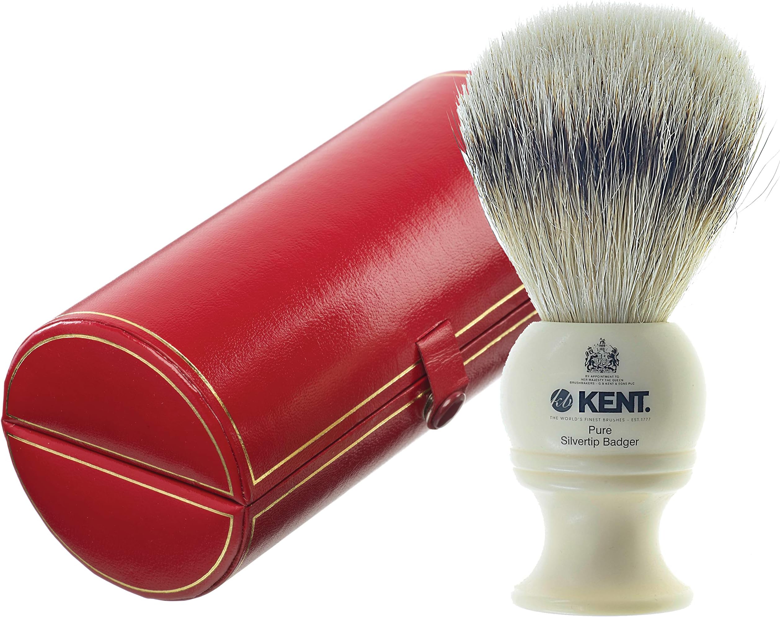 Kent BK4 Shaving Brush, Handcrafted Silver Tip Badger Bristle and Mock Ivory Base Shave Brush, for Shave Cream and Shaving Soap for a Perfect Lather, Kent Luxury Shaving Since 1777. Made in England