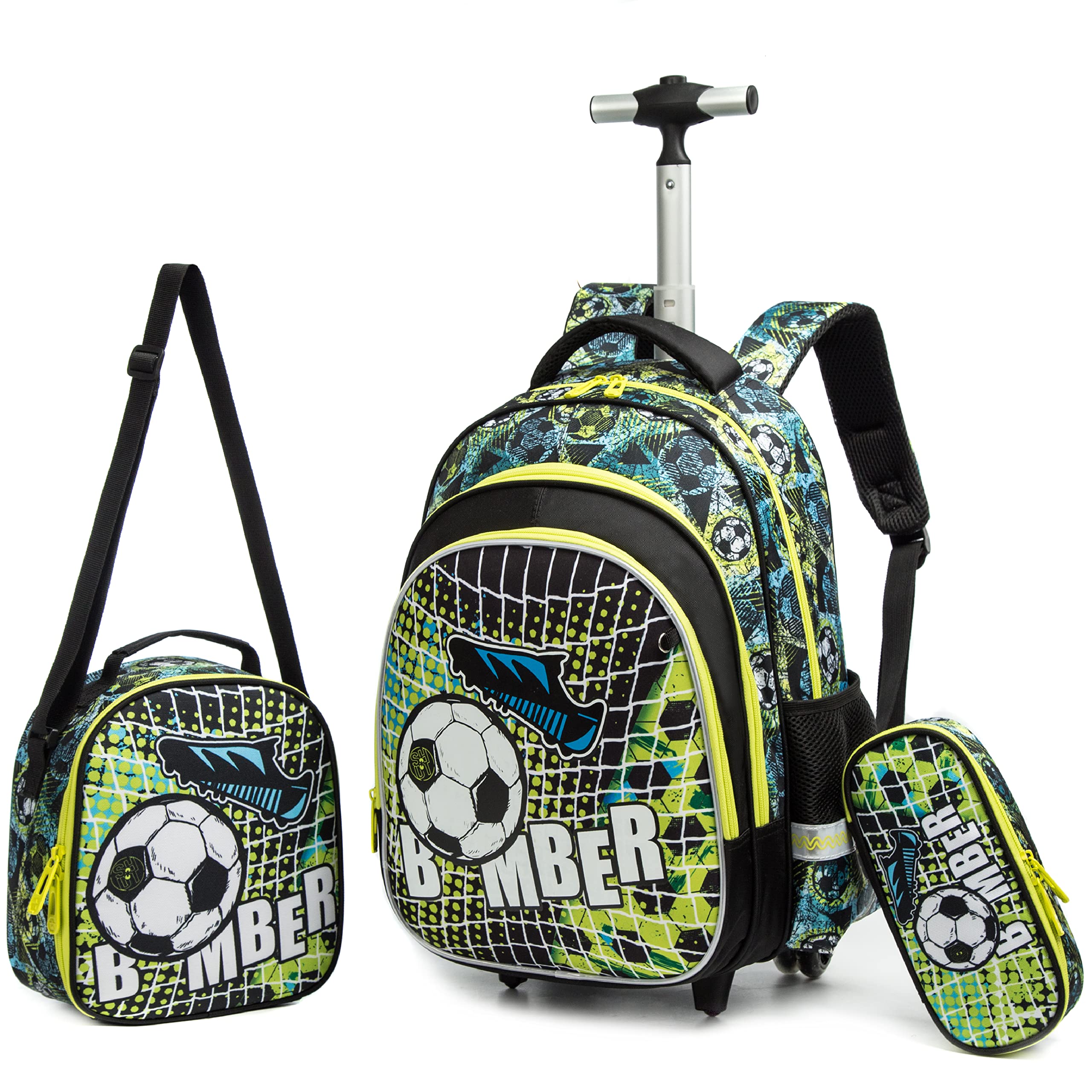 HTgroce 16''Mochila con Carrito Escolares con Diseño de Unicornio,3 in 1 Trolley Escolar para Niños y Niñas para la Escuela Primaria para la Guardería,Regalo de la Escuela de Niña.