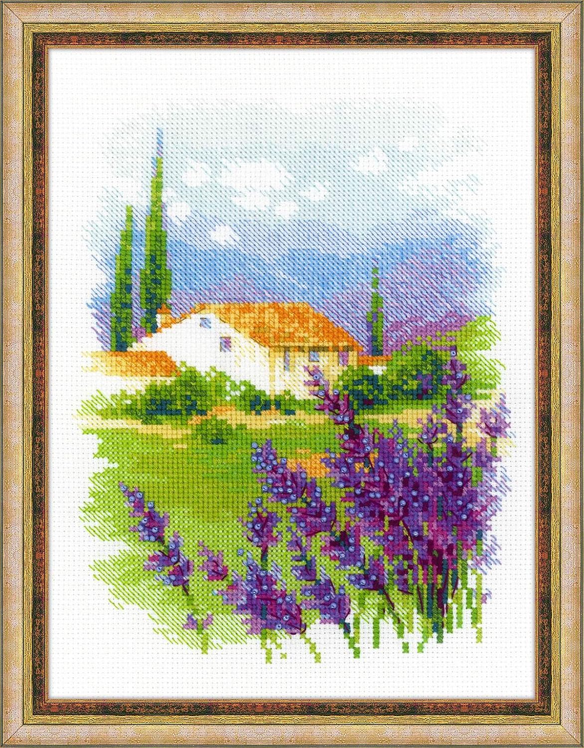 RIOLIS 1691 - Farm in Provence - Counted Cross Stitch Kit 7" x 9½" Zweigart 14 ct. White AIDA 24 Colors