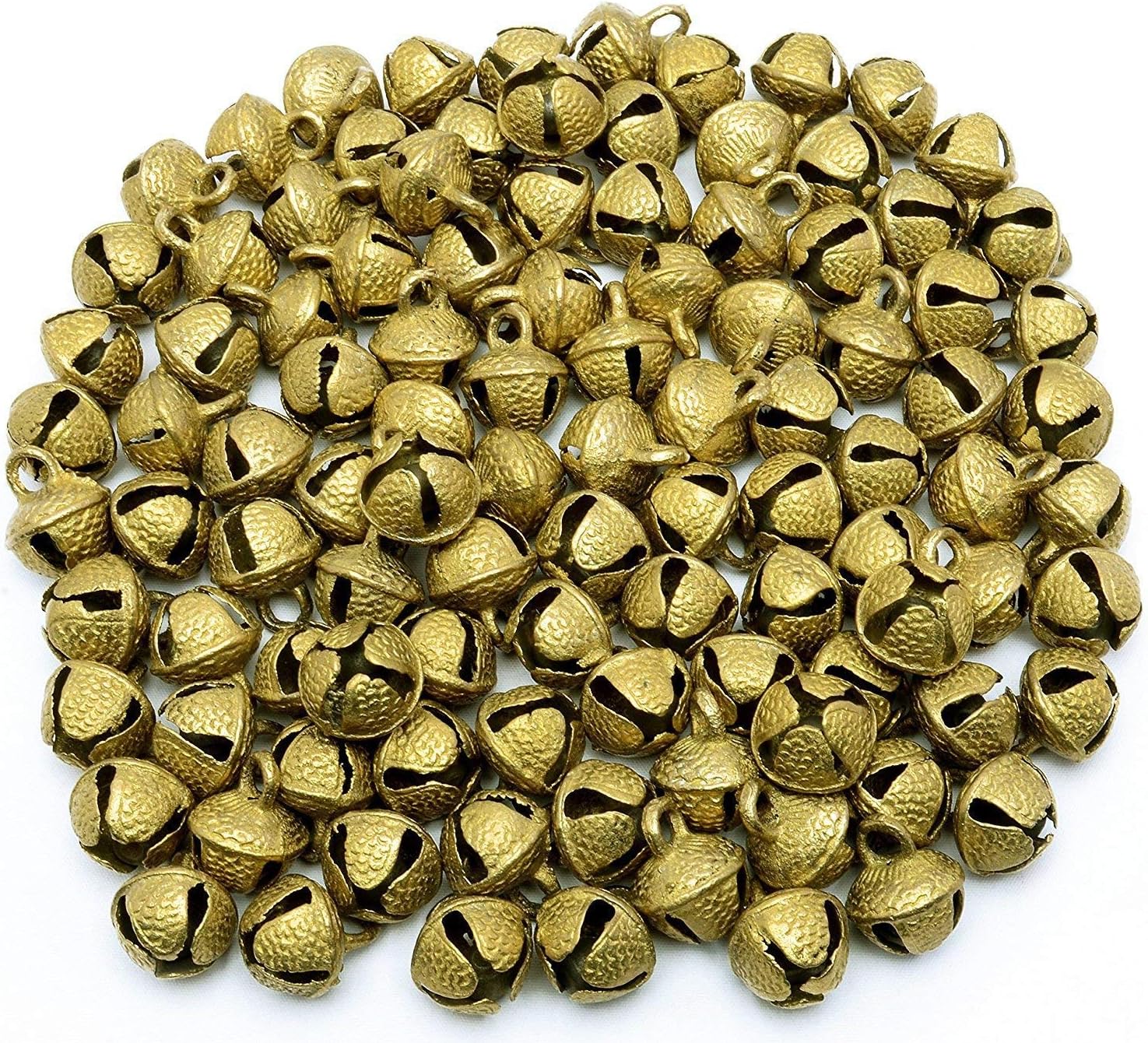 Cross Cut Brass Bells (appx 100 pcs)-18mm