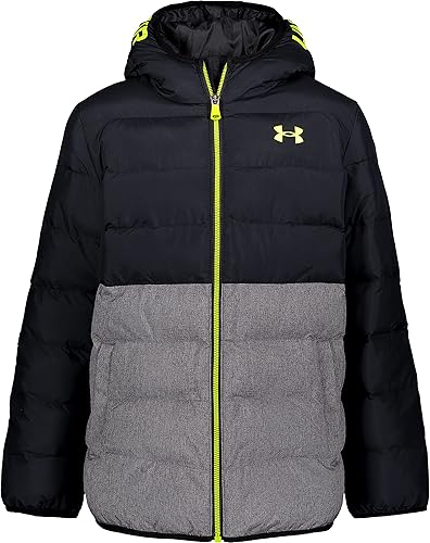 Under Armour Pronto Chaqueta acolchada para niño, peso medio, cierre de cremallera, repele el agua