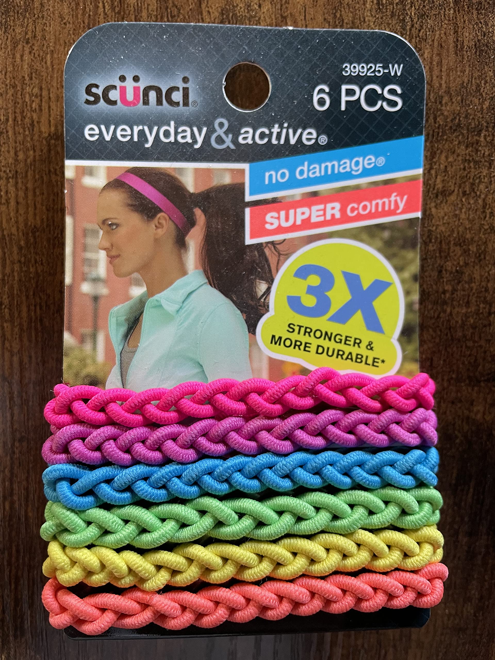 Amazon.com : 39925t Scunci Braided Elastics 6pcs/card (1 Pack