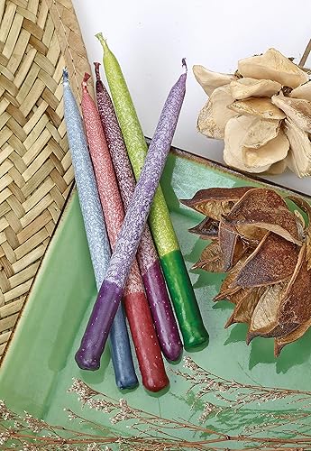 Vista 46 de Velas para Jánuca de Rite-Lite Judaica Hechas a mano, de color azul y blanco. Caja de 45 unidades. Azul y Blanco,Blanco,azul/blanco,Splash