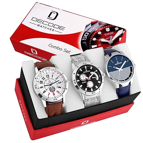 Men's Analogue Watches (Black) - Combo Of 3