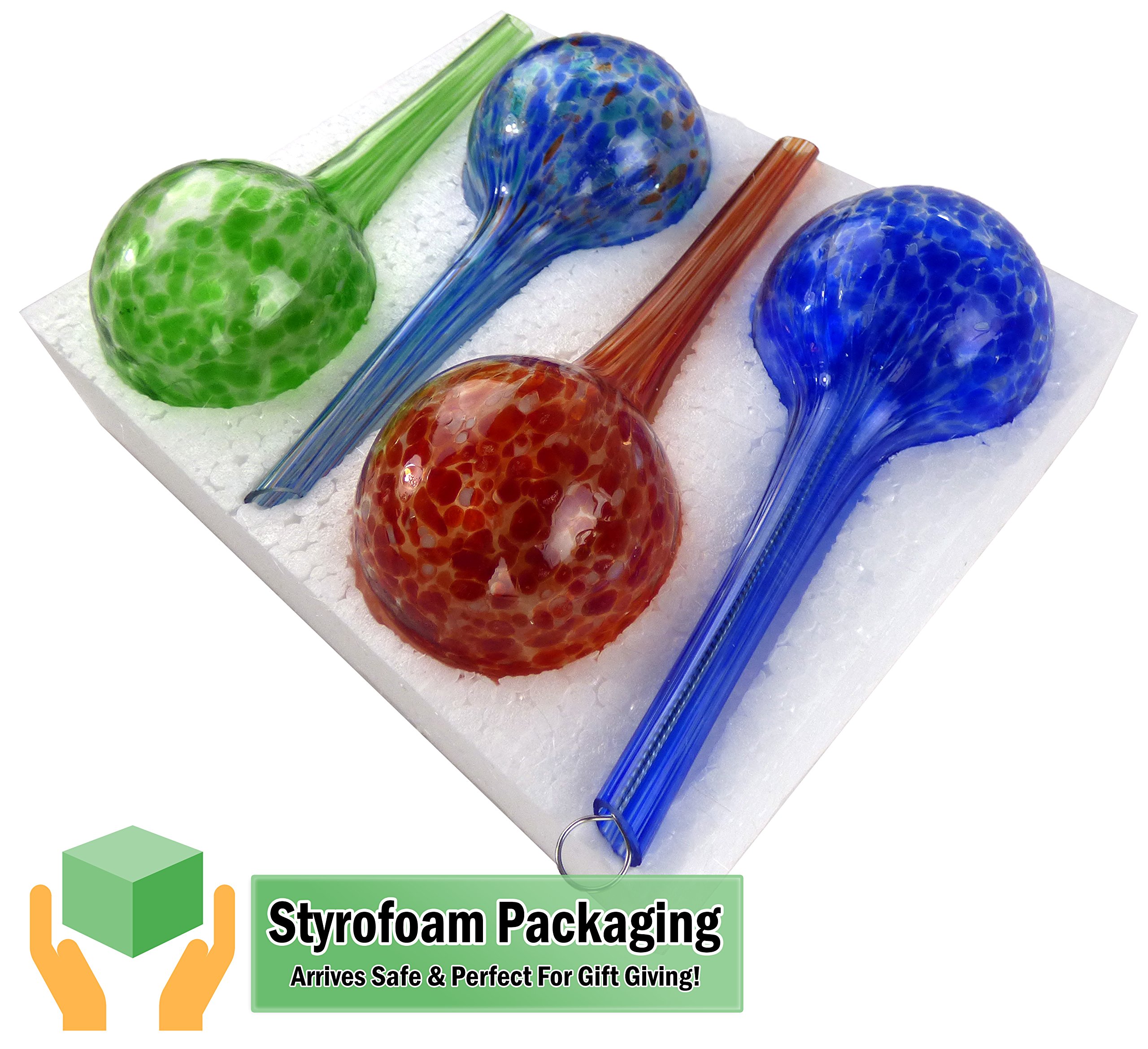 5 STAR SUPER DEALS Aqua Plant Watering Globes - Automatic Watering Ball Bulbs - Self Watering Plant Bulbs - 4pc Small