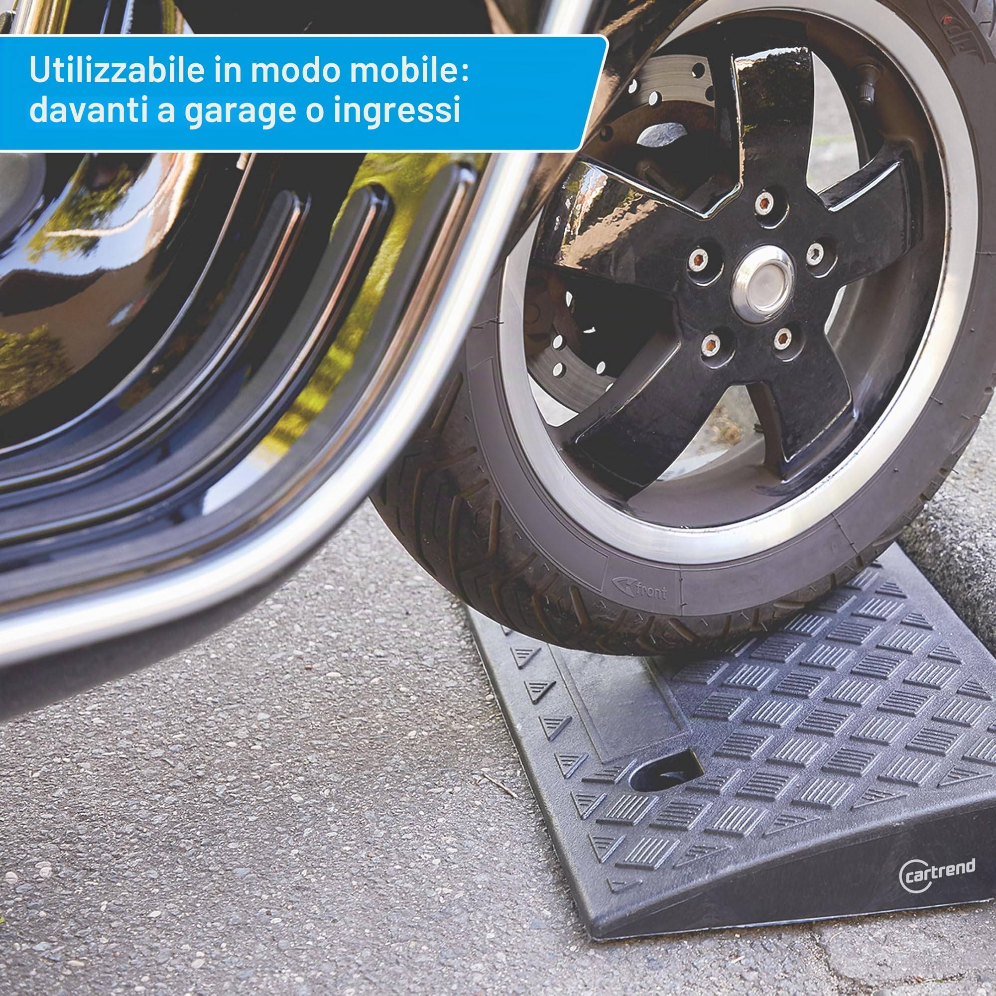 Cartrend 10646 - Rampa carrabile per marciapiede, Nero, 50 x 27 x 7 cm, Set di 2