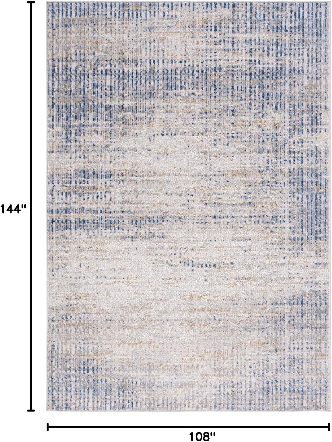 SAFAVIEH Palma Collection Area Rug - 9' x 12', Beige & Blue, Modern Abstract Design, Non-Shedding & Easy Care, Ideal for High Traffic Areas in Living Room, Bedroom (PAM356A)