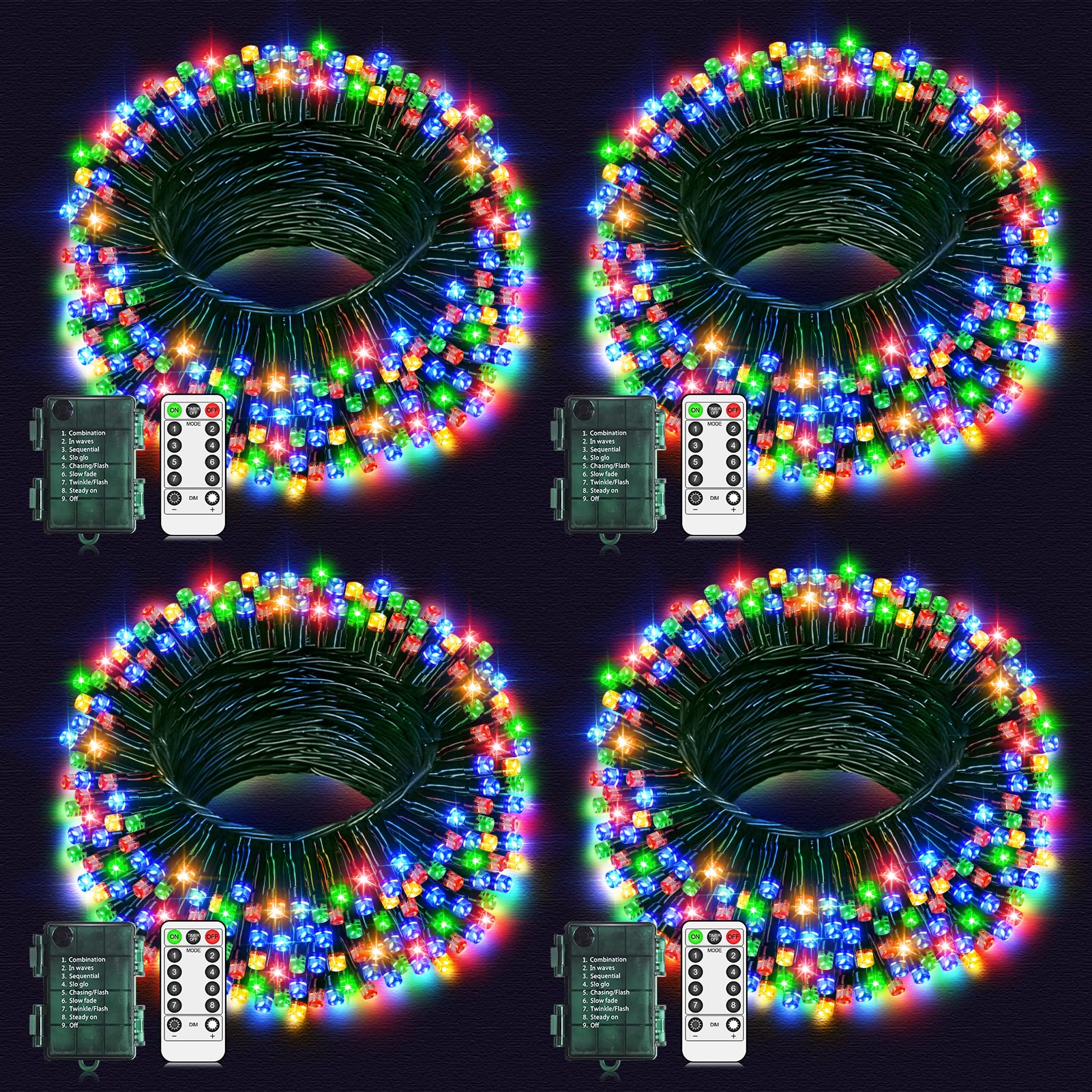 4 Pack Fairy Lights Battery Total 40M 400LED Christmas Lights Outdoor — image 1