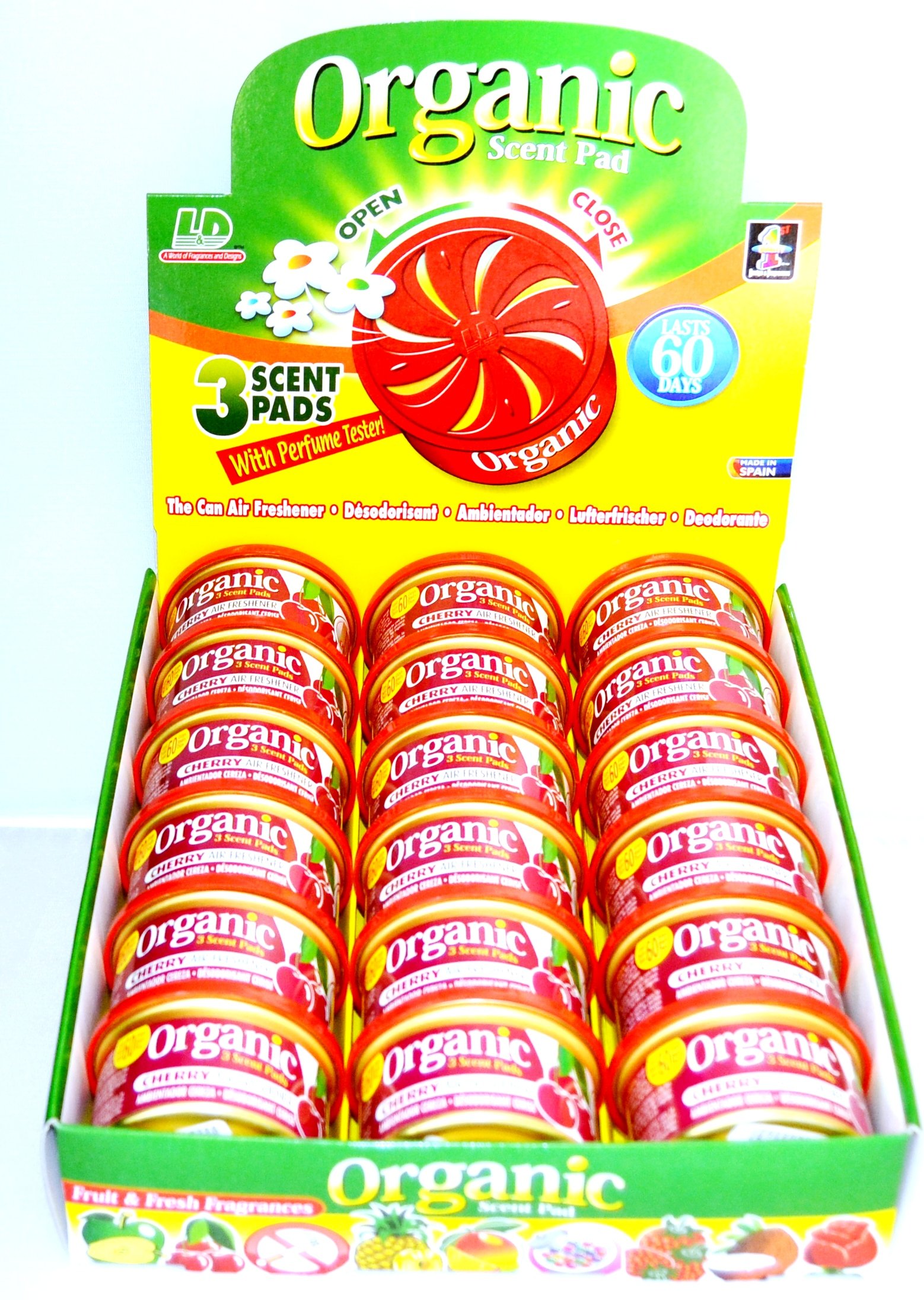 L&D Organic Scents Pad Duftdose 18-er Pack Cherry - Kirsche