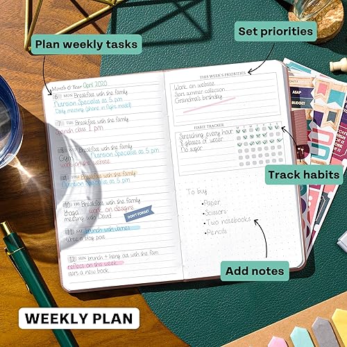 Miniatura 3 de Legend Planner Pocket - Pequeño diario mensual y semanal sin fecha y calendario para productividad, mini planificador organizador de vida perfecto