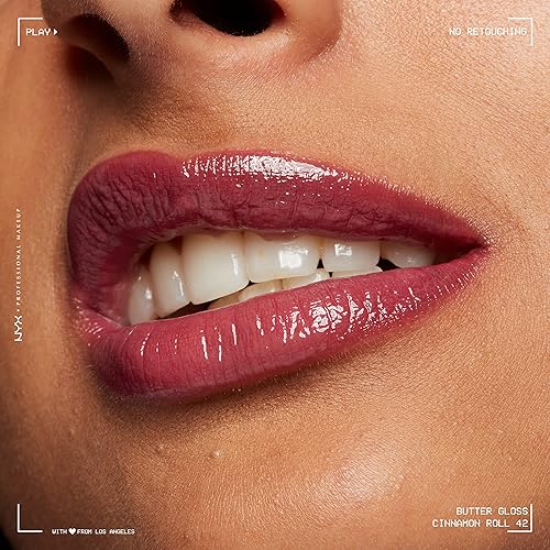 Miniatura 76 de NYX PROFESSIONAL MAKEUP Butter Gloss - Brillo de labios no pegajoso, tono marrón achocolatado (Ginger Snap)