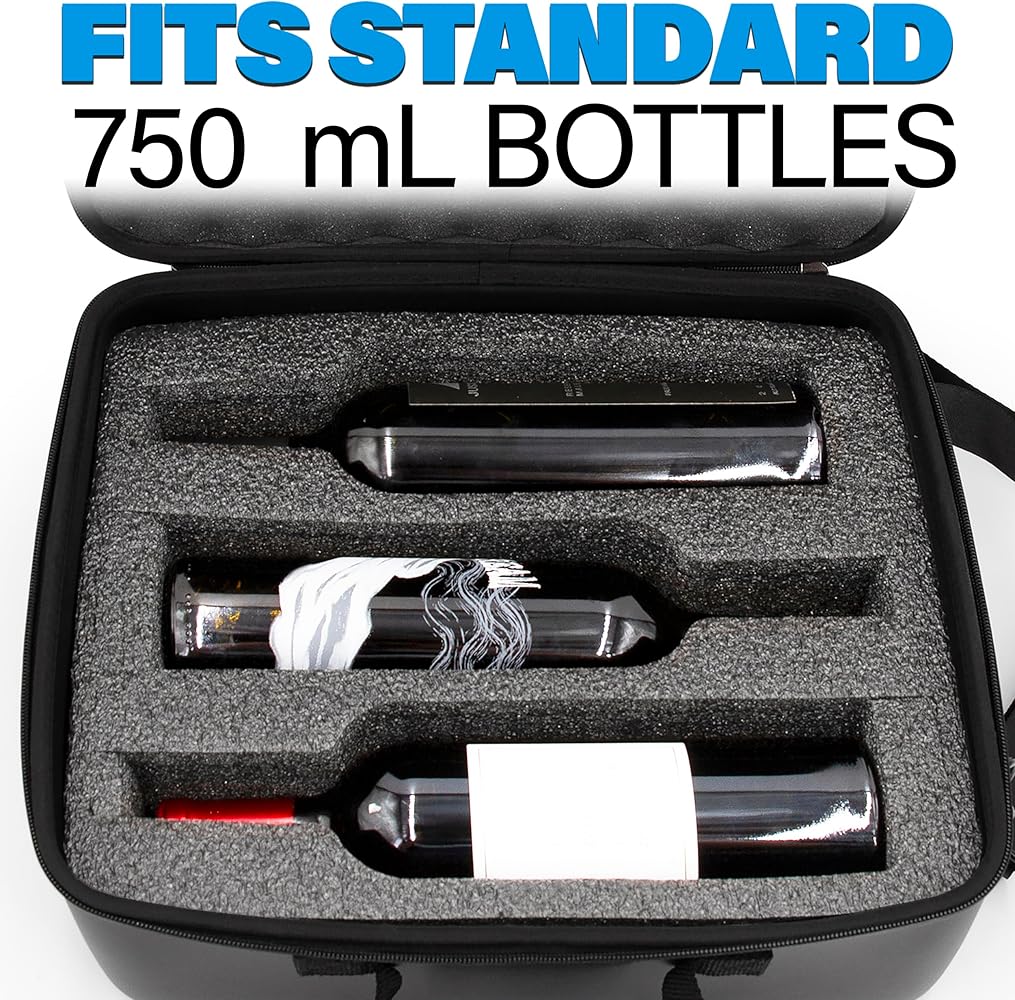 Amazon.com | CASEMATIX Wine Travel Case for 3 Bottles with Shock