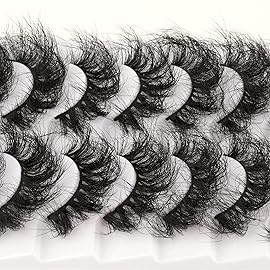 Mink Lashes D Curl Lashes Strips Fluffy False Eyelashes Full Volume Messy Fake Lashes 10 Pairs 5 Styles Mink Lash Pack