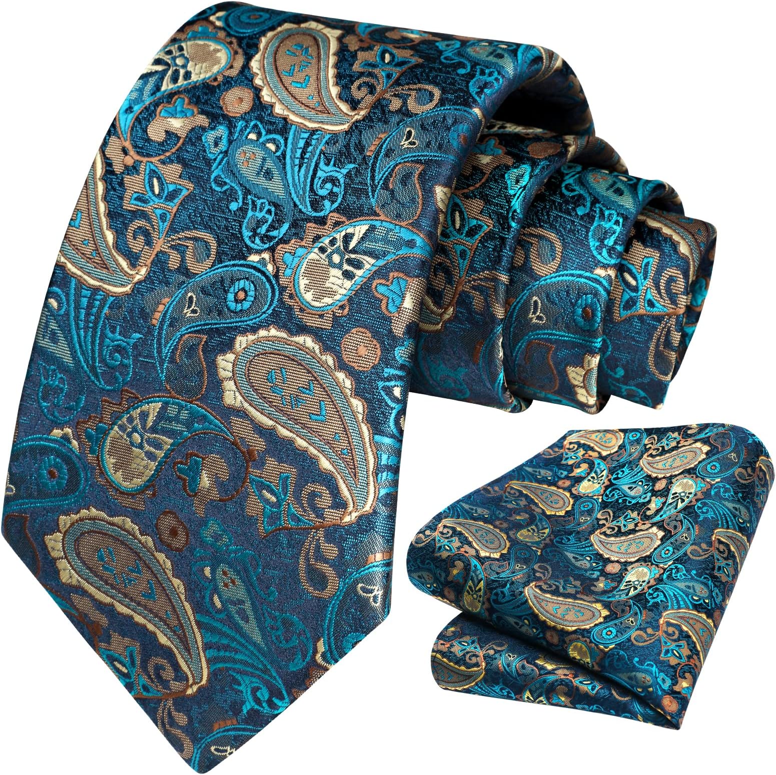 Floral Paisley Wedding Tie Handkerchief Men's Necktie & Pocket Square Set