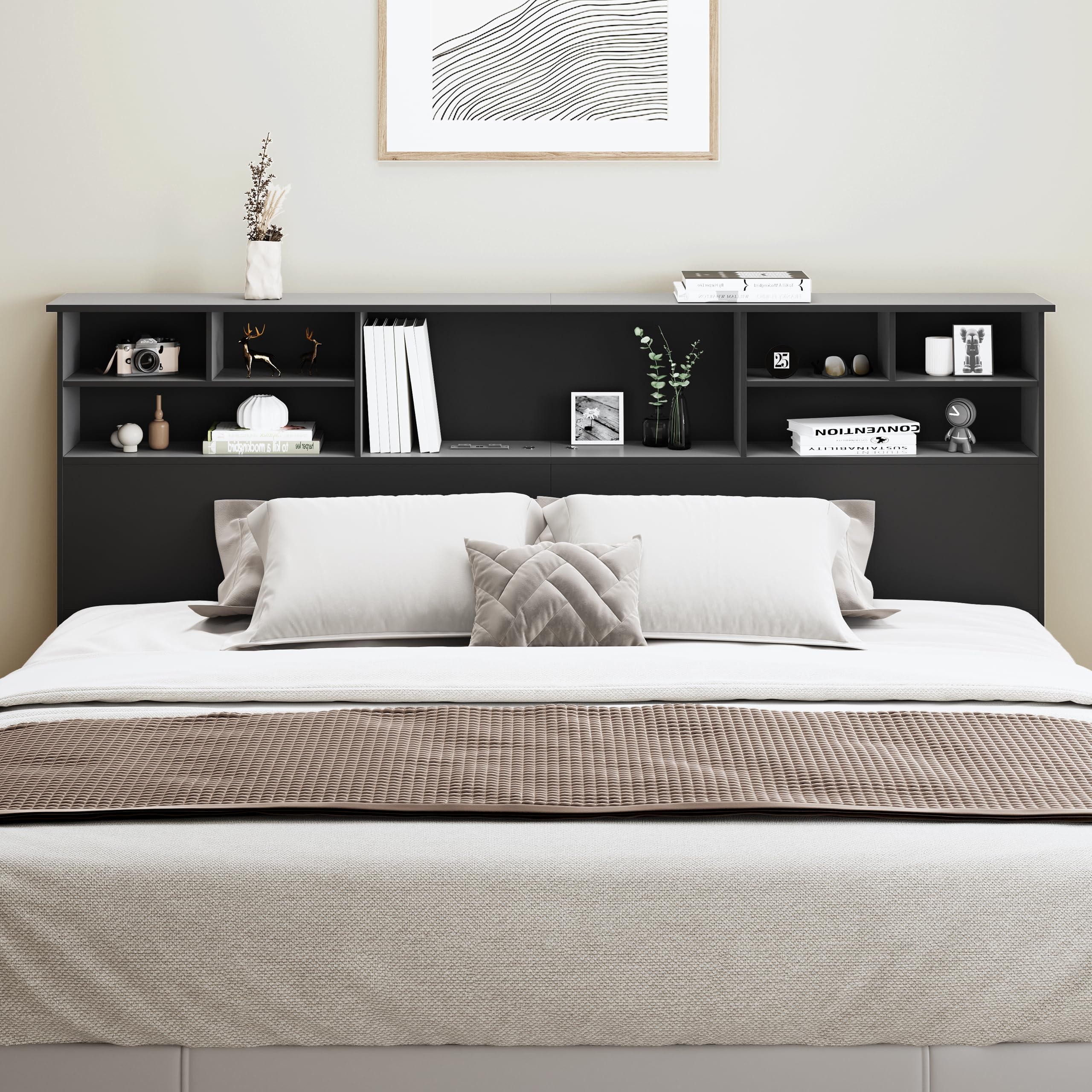 King Size Headboard Only For Bedroom Stylish King Bookcase Headboard |  Desertcart Seychelles, image size:2560x2560