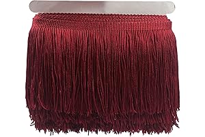 YYCRAFT 6 Inch Wide Maroon Fringe Trim for Sewing and Decoration