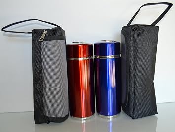 Alkaline Water Ionizer Energy Filter Cup Bottle Ph Purifier Ion Nano Flask -PACK OF 2- BLUE & RED