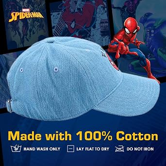 Marvel Spider-Man Cotton Adjustable Dad Hat, Baseball Cap with Curved Brim