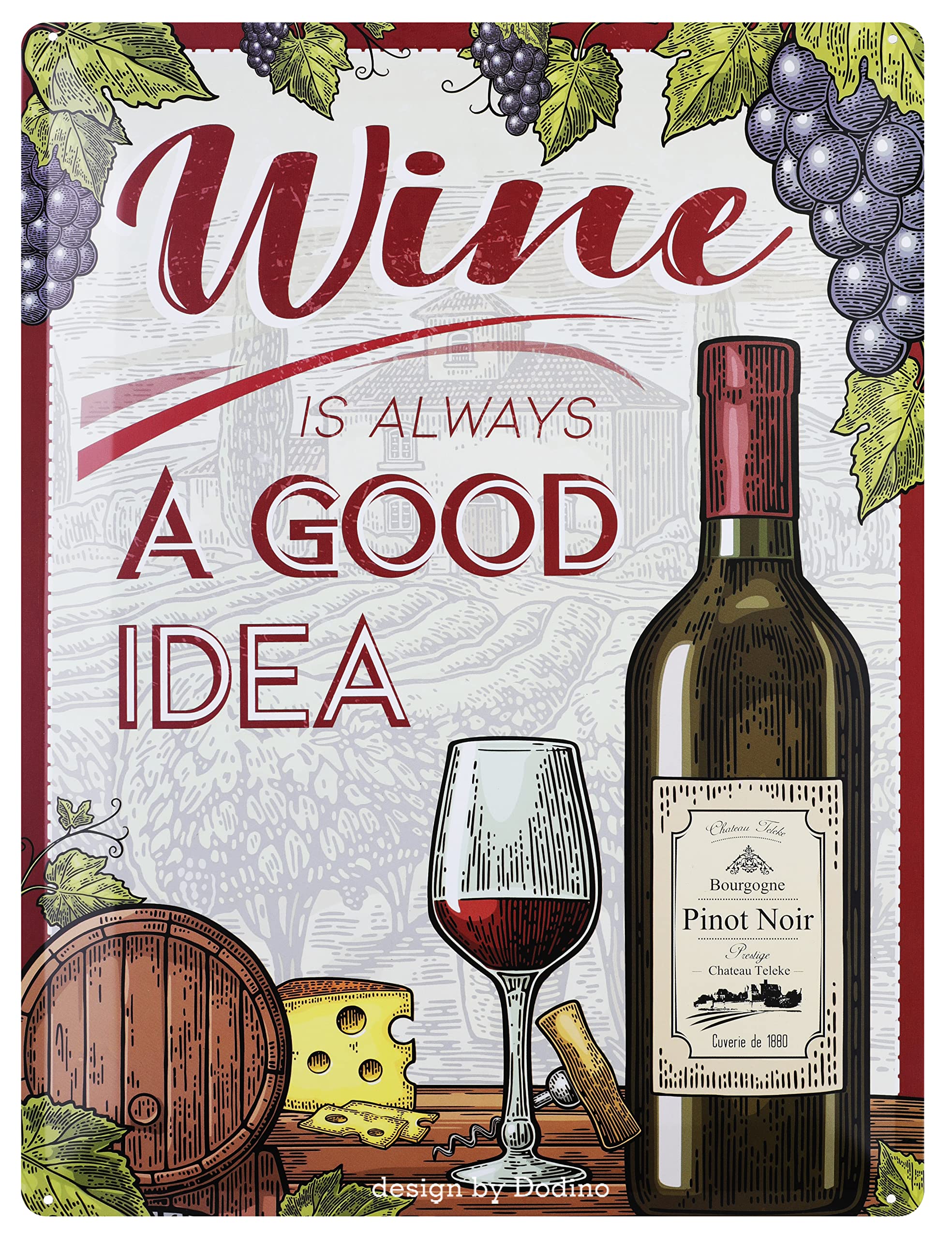 Schilderkreis24 Targa In Metallo 20x30 Cm Con Scritta Divertente 'Wine Not?' – Idea Regalo Retrò Per Cantina E Amanti Del Vino
