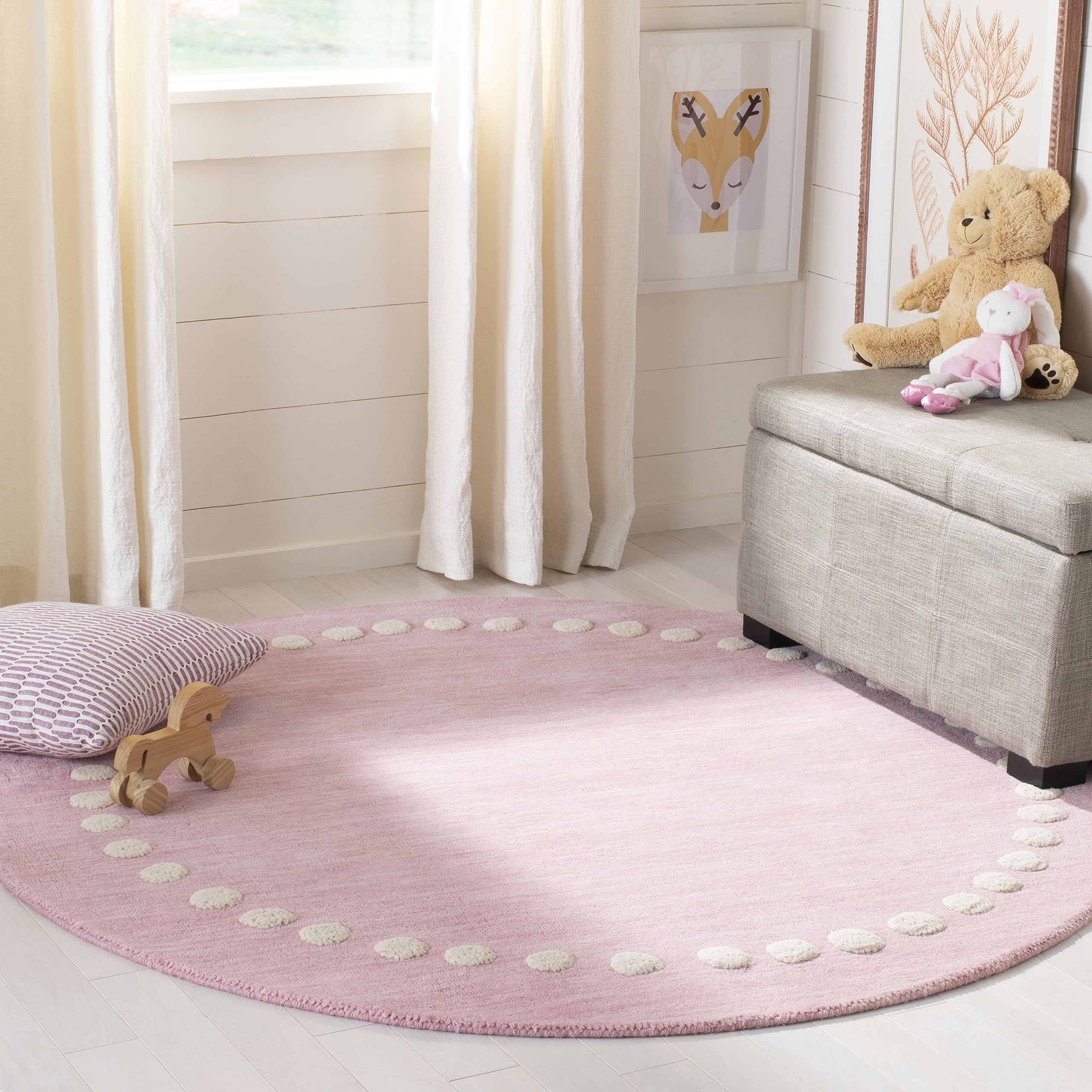 Amazon.com: SAFAVIEH Kids Collection 5' Round Pink SFK802U