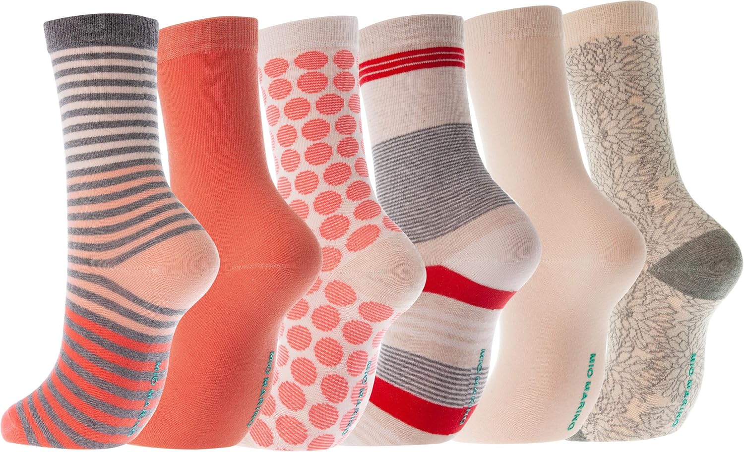 Mio Marino Women's Dress Crew Socks Casual Cotton - Sharp and Chic - 9-11