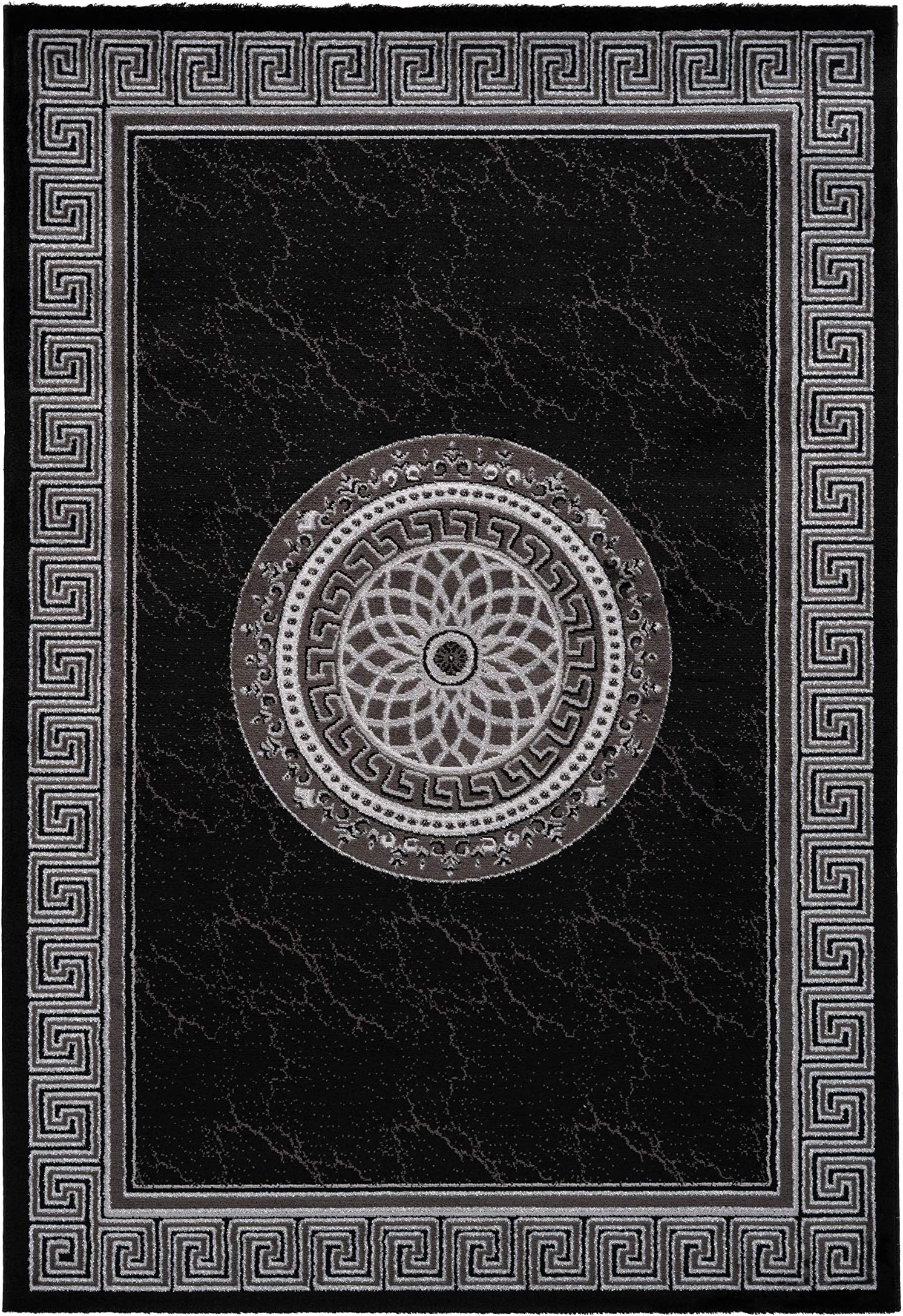 Lalee Carpet, Acrylic, Black and Silver, 120 x 170 cm