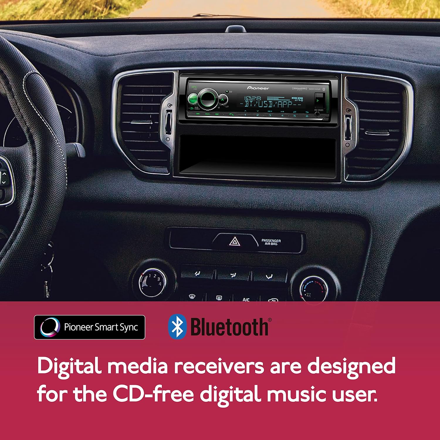 Pioneer MVH-S522BS Amazon Alexa, Pioneer Smart Sync, Bluetooth, Android, iPhone - Audio Digital Media Receiver, Black