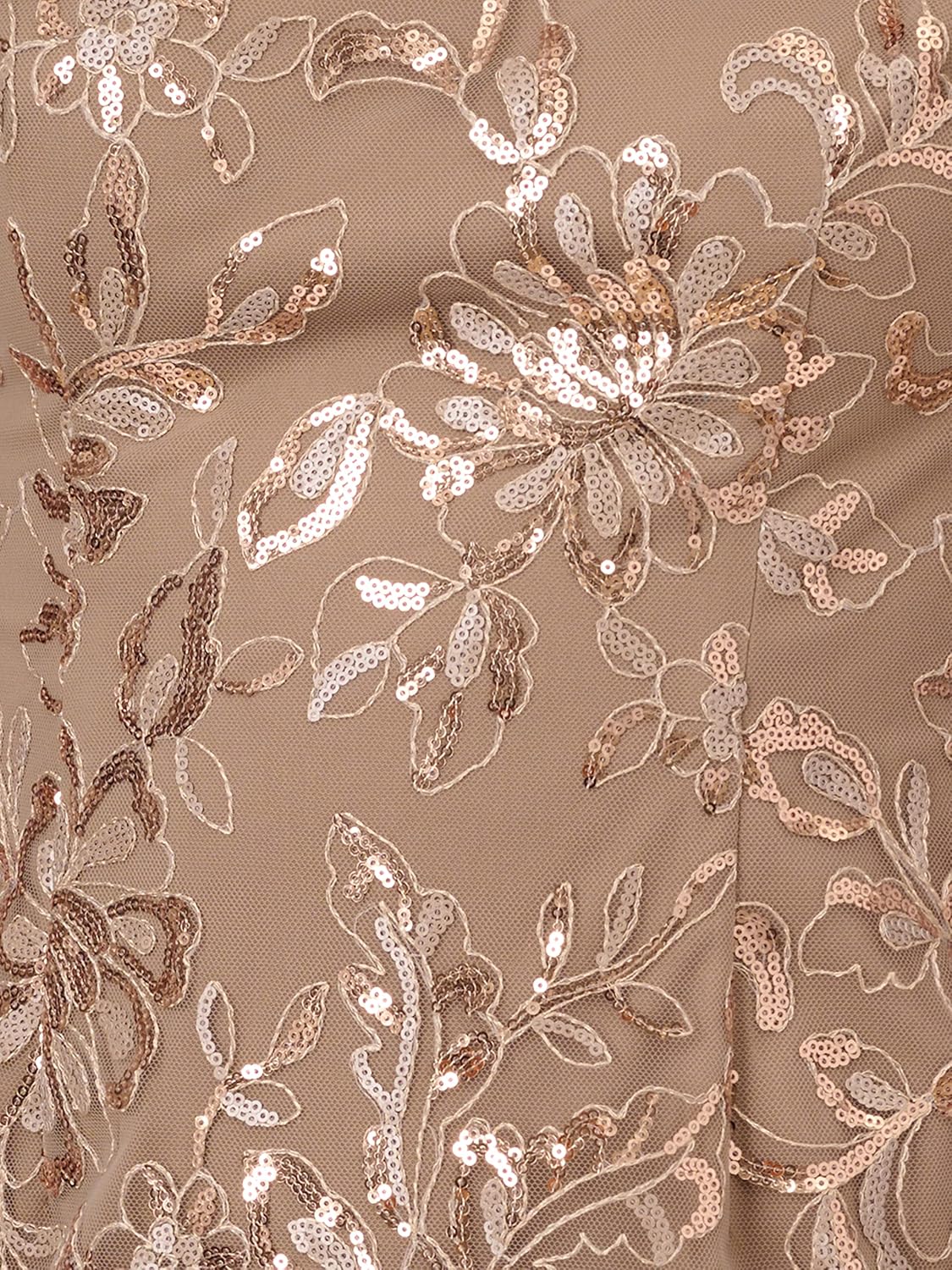 Adrianna Papell Womens Floral Sequin Sheath Dress - Image 3